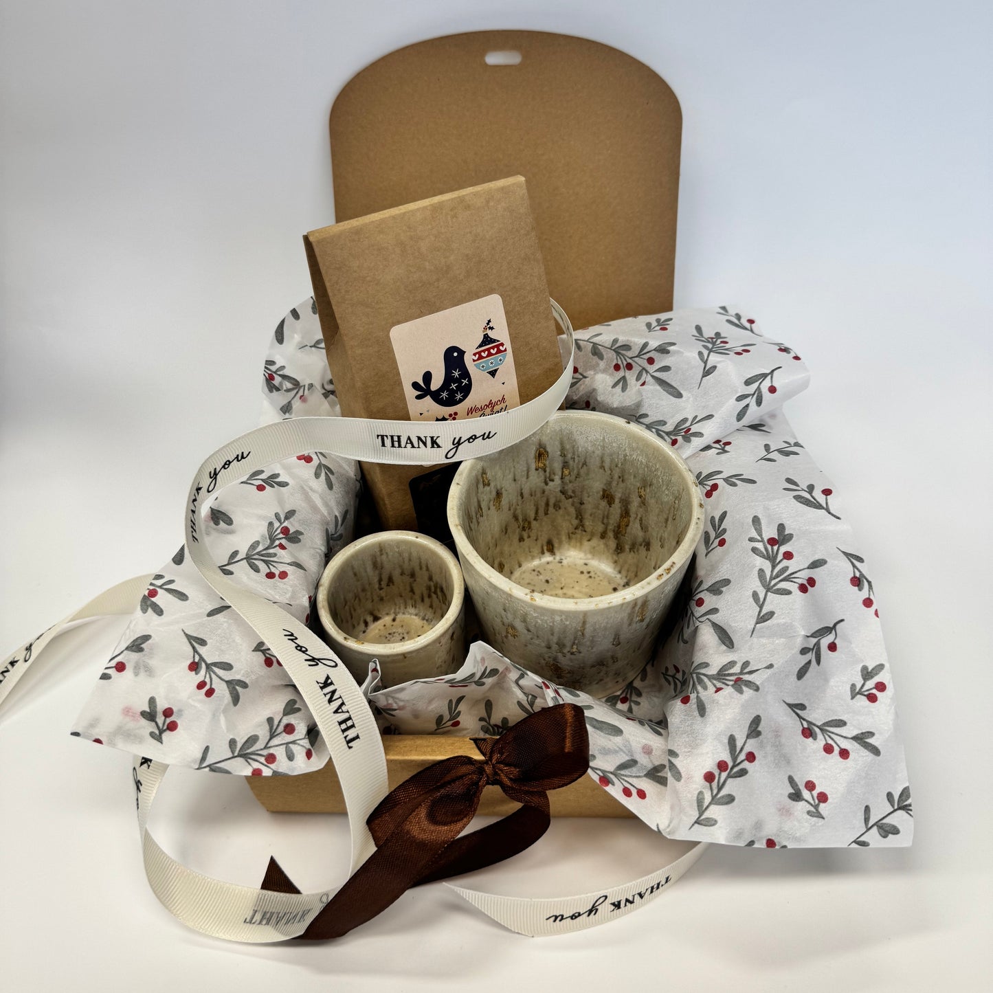 Zestaw prezentowy - miodowe czarki z herbatą